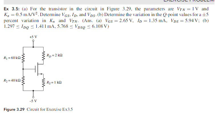 Solved Ex 3.5: (a) ﻿For the transistor in ﻿the circuit in | Chegg.com