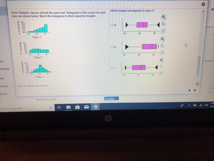 Solved Three statistics classes all took the same slyest. | Chegg.com