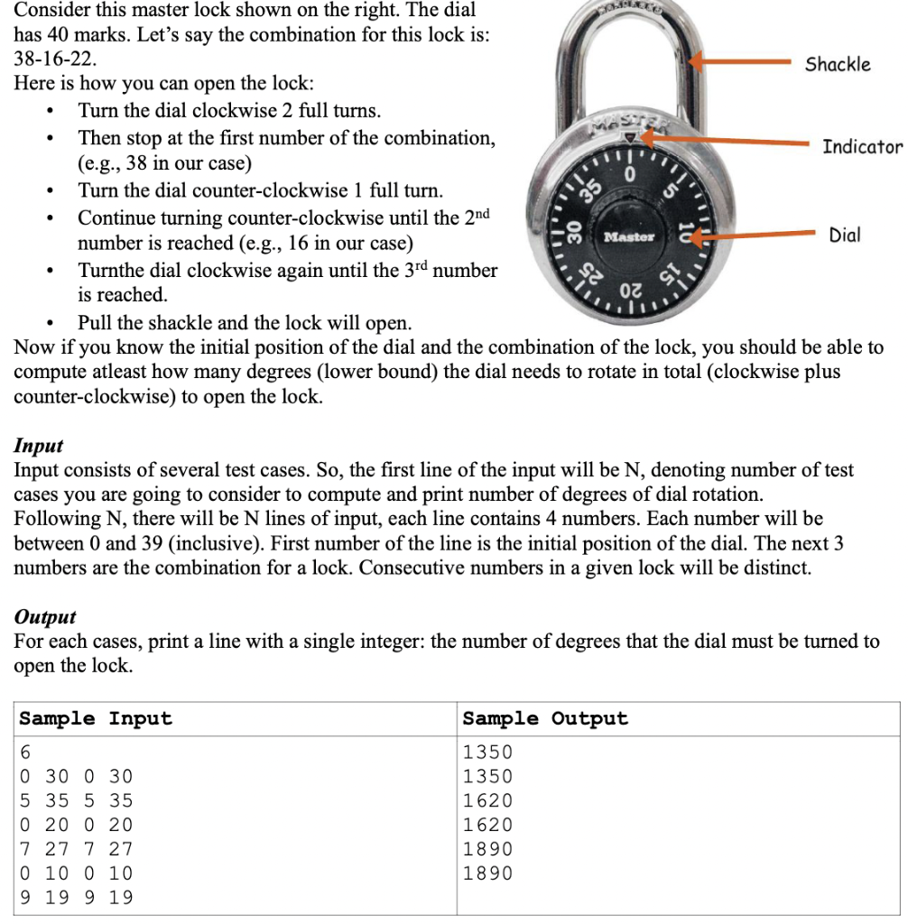 Solved . . 35 Consider this master lock shown on the right. | Chegg.com