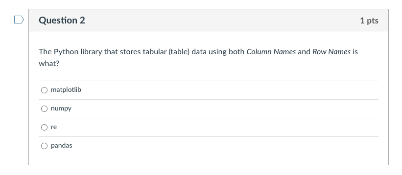 Solved Question 1 1 pts The two libraries included in this | Chegg.com