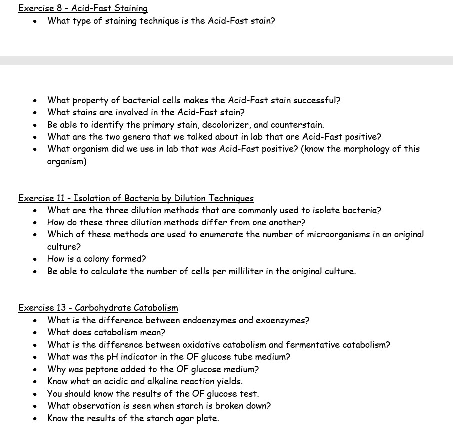 Solved Exercise 8 AcidFast Staining What type of staining