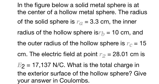 Solved In the figure below a solid metal sphere is at the | Chegg.com