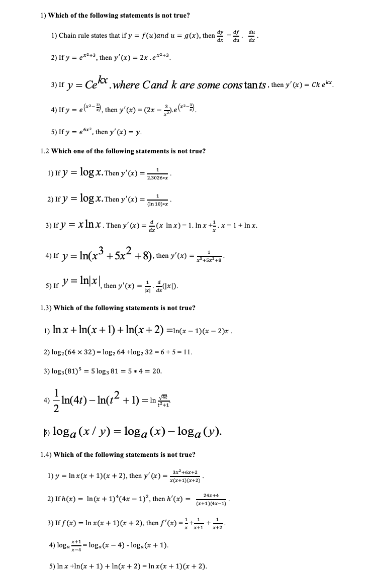 Solved 1 Which Of The Following Statements Is Not True Chegg Com