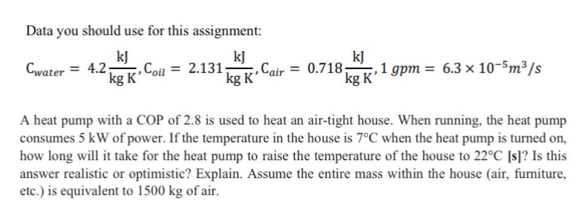 Solved Data you should use for this assignment: Cwater | Chegg.com