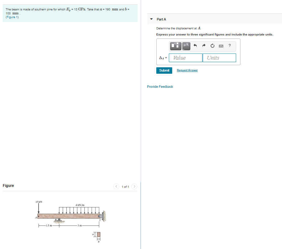 Solved The beam is made of southern pine for which Ep = 13 | Chegg.com