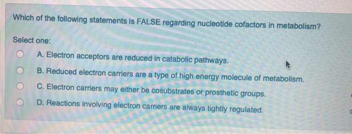 Solved Which of the following statements is FALSE regarding | Chegg.com