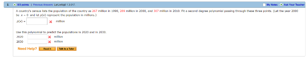 Solved A Country's Census Lists The Population Of The | Chegg.com