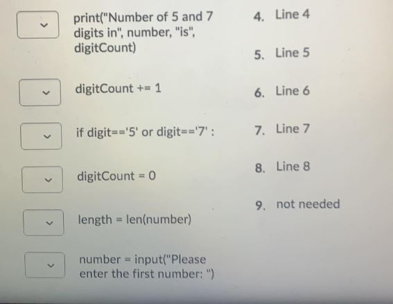 Solved Match each given line of code to its proper line | Chegg.com