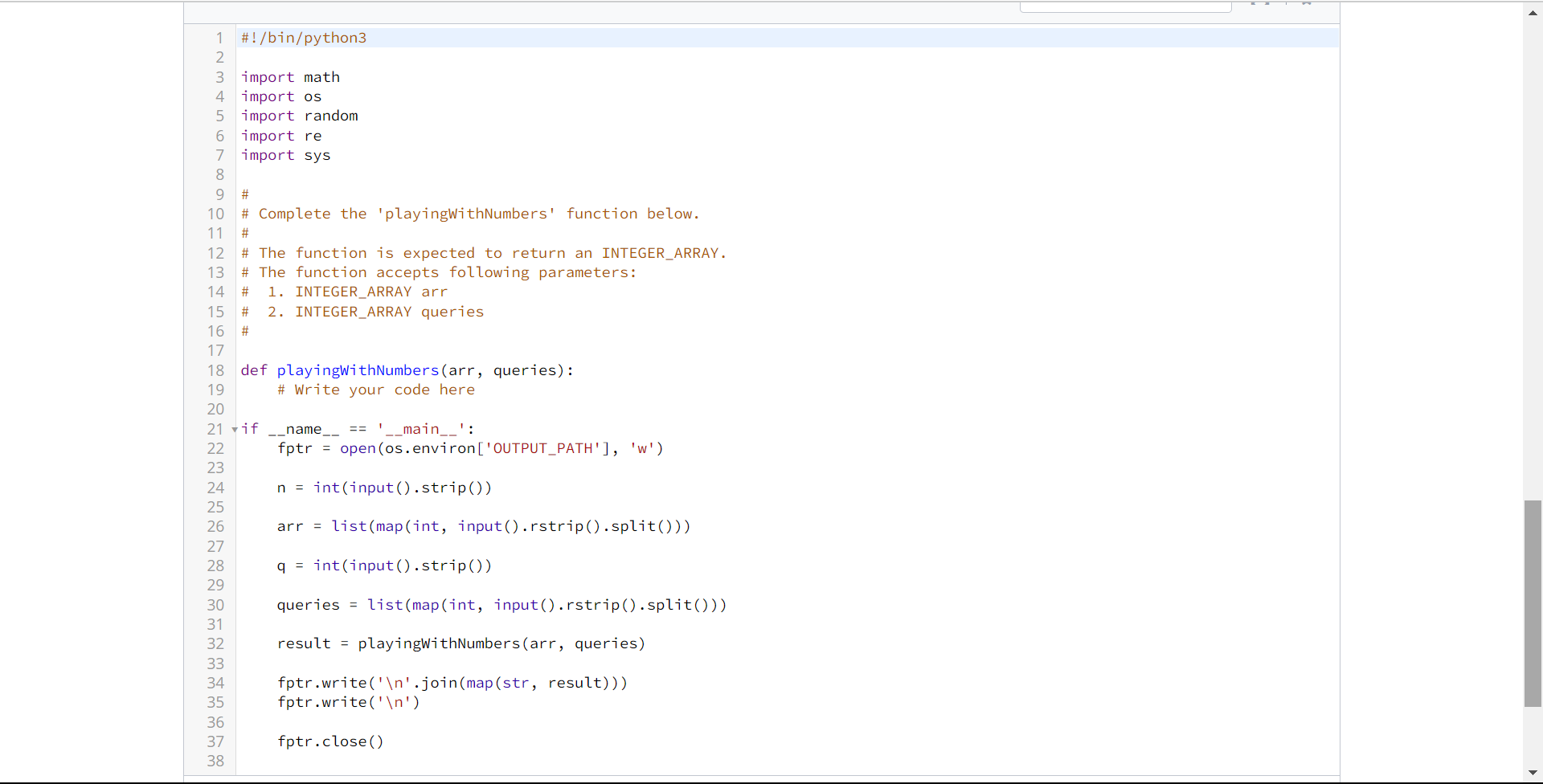Solved Given an array of integers, you must answer a number | Chegg.com