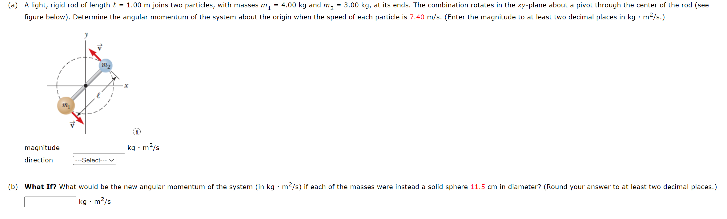 Solved magnitude ]kg⋅m2/s direction kg⋅m2/s | Chegg.com