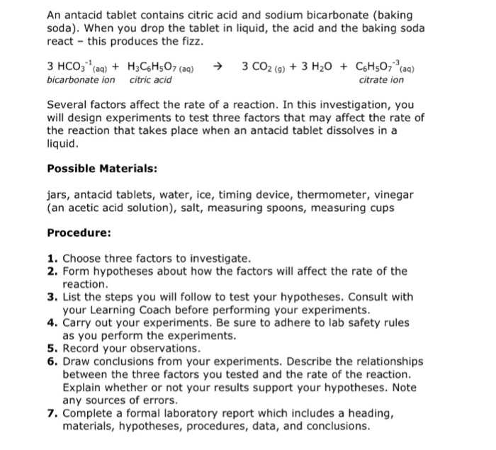 An antacid tablet contains citric acid and sodium