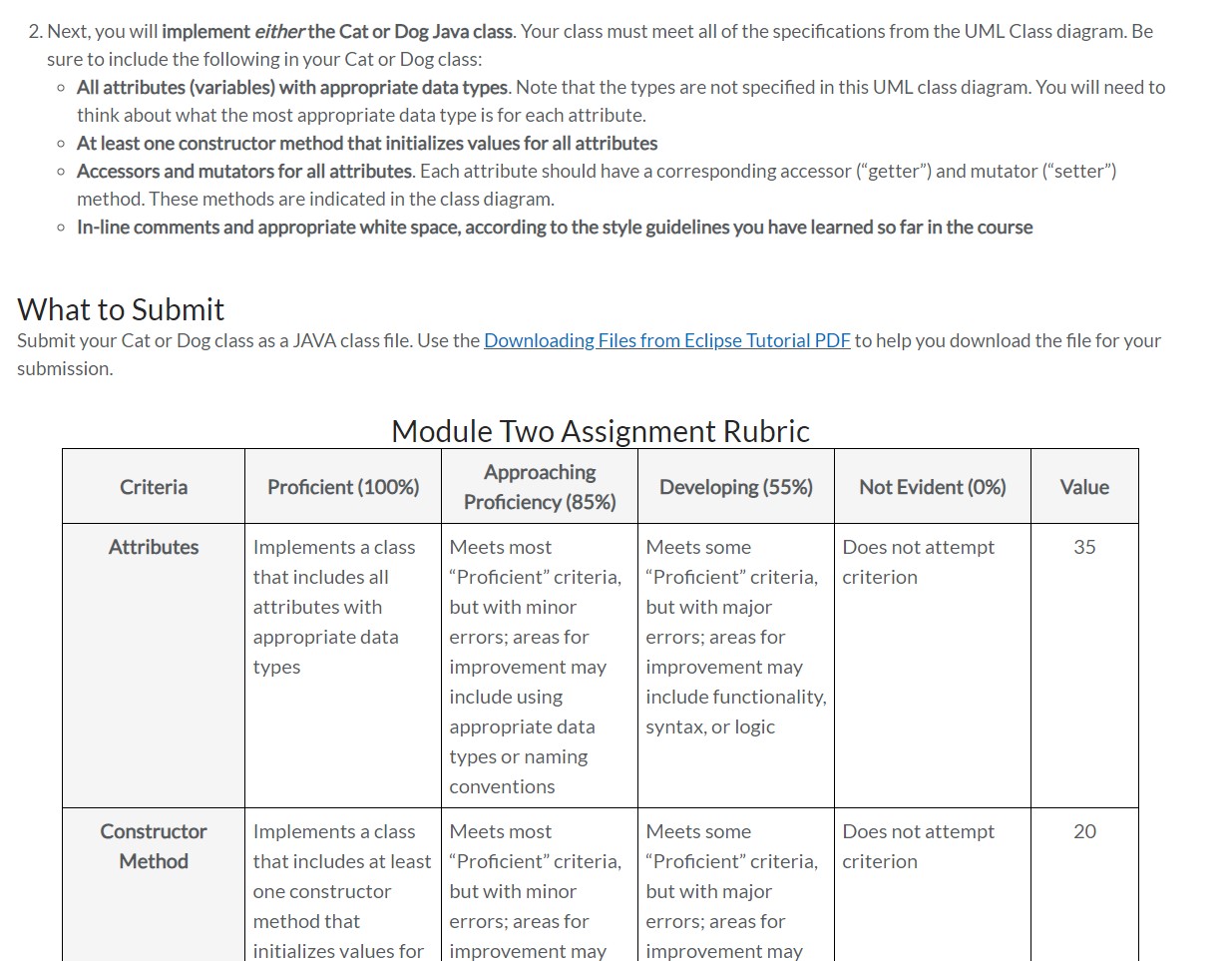 Solved I need help with my Java assignment to write a class | Chegg.com