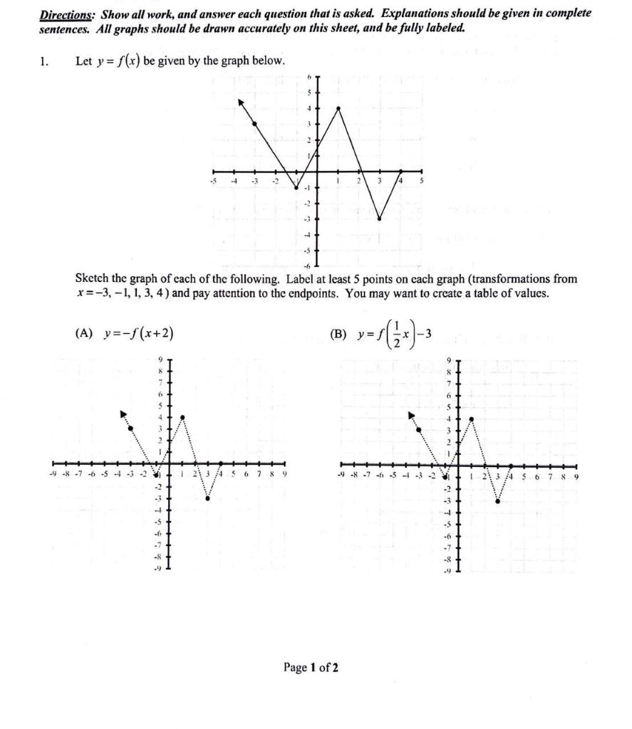 Solved Directions: Show all work, and answer each question | Chegg.com