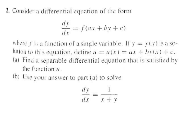 Solved 2. Consider a differential equation of the form dy | Chegg.com