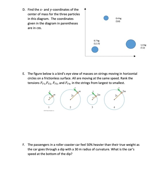 Solved D. Find the x- and y-coordinates of the center of | Chegg.com