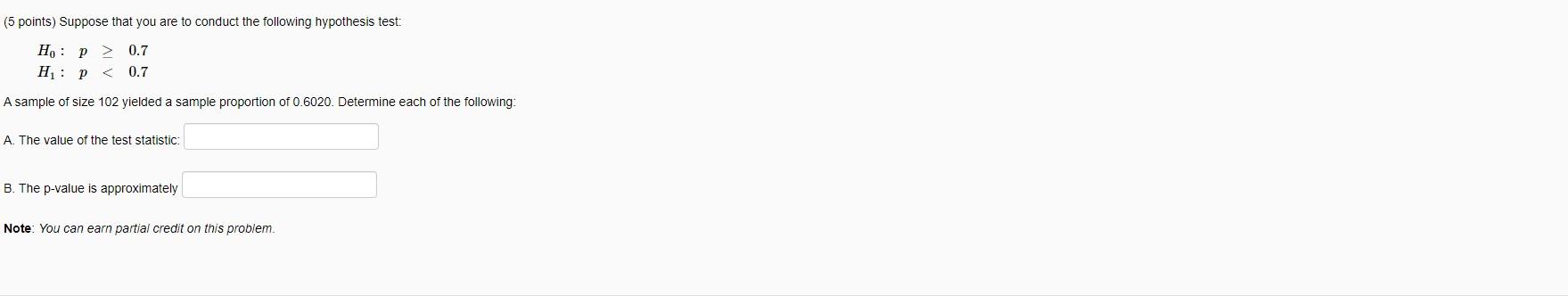 Solved (5 points) Suppose that you are to conduct the | Chegg.com