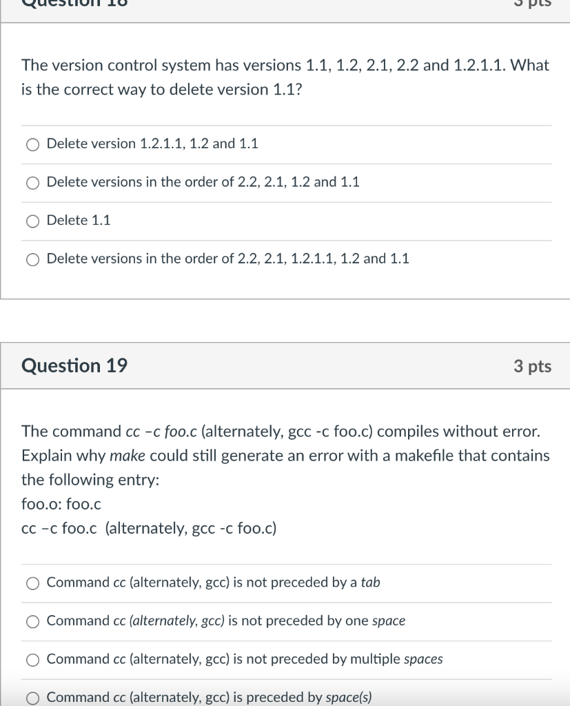 Solved The version control system has versions 1.1, 1.2, | Chegg.com