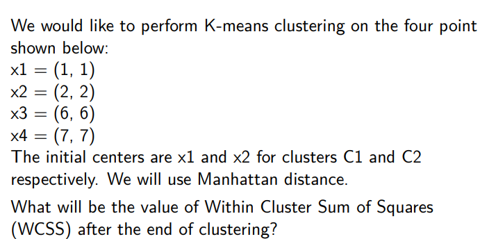Solved = We would like to perform K-means clustering on the | Chegg.com