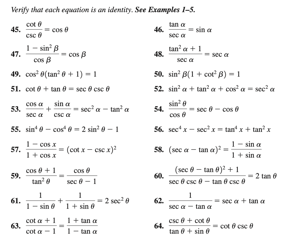 Solved Verify that each equation is an identity. Please help | Chegg.com