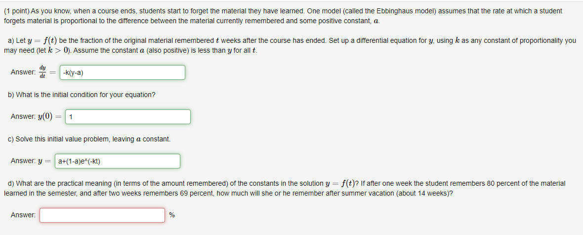 Solved (1 point) As you know, when a course ends, students | Chegg.com