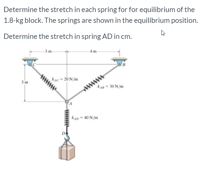 Stretch A Spring Solved Determine the stretch in each spring for for | Chegg.com