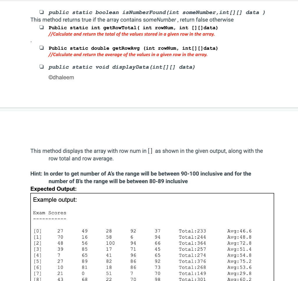 Solved Chapter 7 Program 2: MultiStatsArray.java (20 points) | Chegg.com
