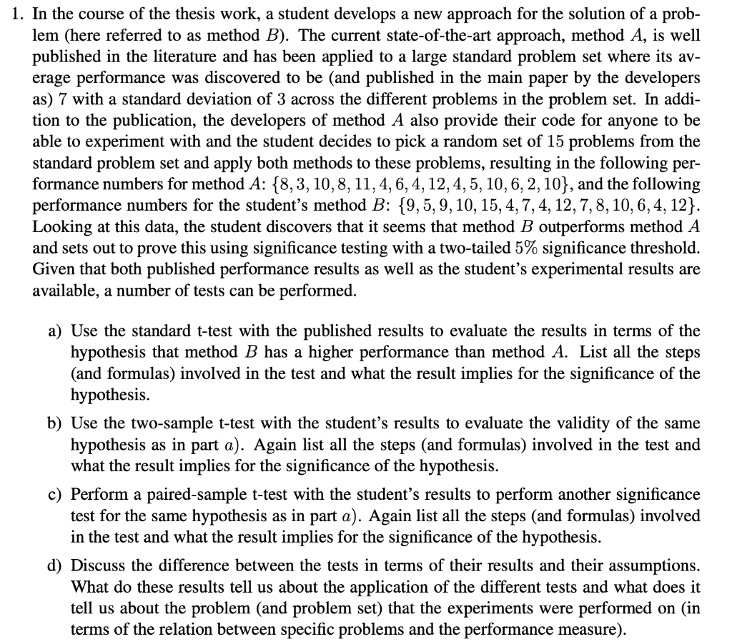 Solved 1. In the course of the thesis work, a student | Chegg.com