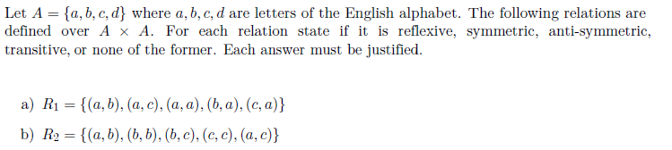 Solved Let A = {a,b,c,d} Where A, B, C, D Are Letters Of The | Chegg.com