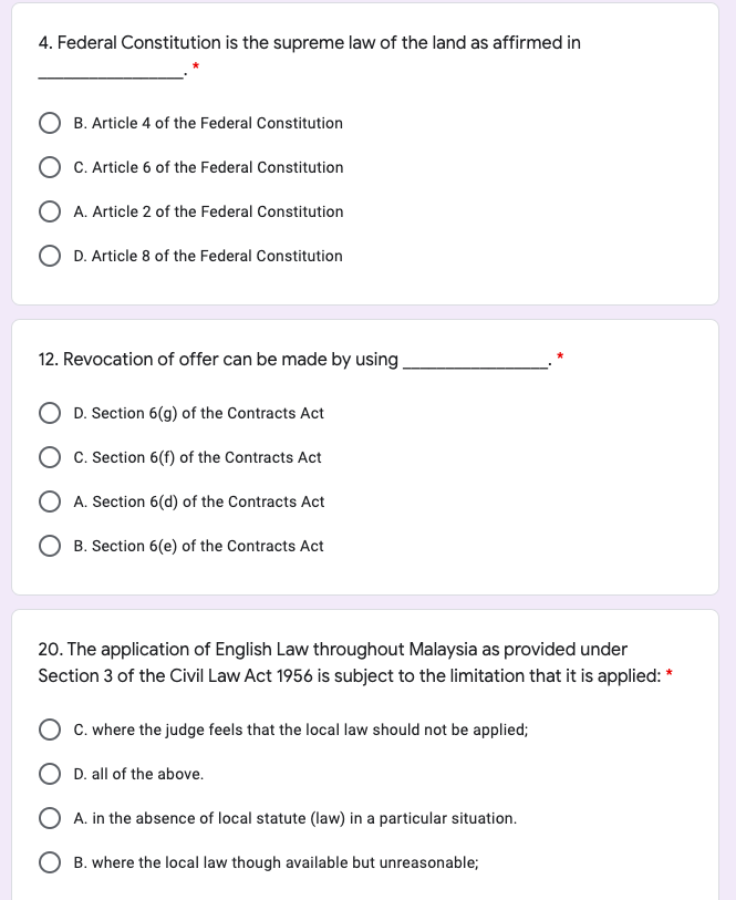 Solved 28. Any law passed after Merdeka Day which is  Chegg.com