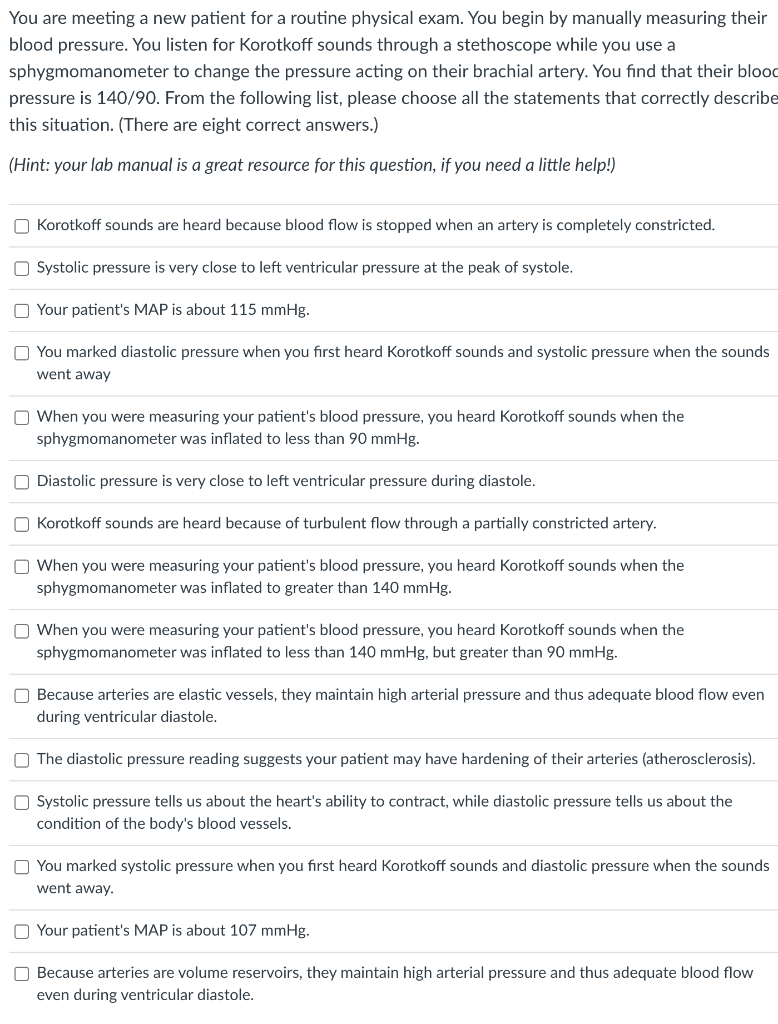 Blood Pressure Measurement Using a Sphygmomanometer, Physical Examinations  I