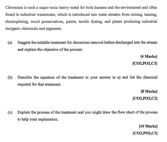 Solved Chromium Is Such A Major Toxic Heavy Metal For Both Chegg Com   PhpRTWXZc