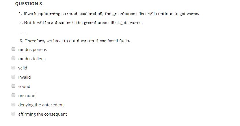 Solved QUESTION 8 1. If we keep burning so much coal and | Chegg.com