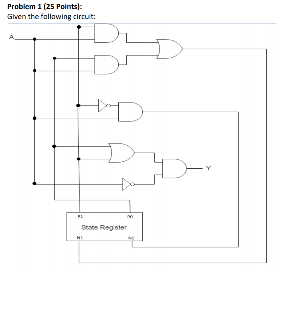 Solved Problem 1 (25 Points): Given the following circuit: | Chegg.com