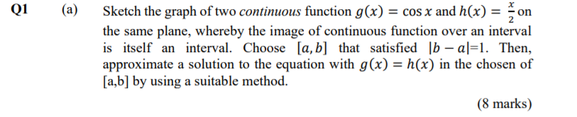 Solved Q1 (a) = Sketch the graph of two continuous function | Chegg.com