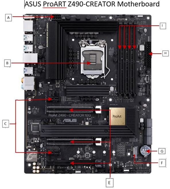 Solved This is an ASUS ProArt Z490-CREATOR Motherboard. | Chegg.com