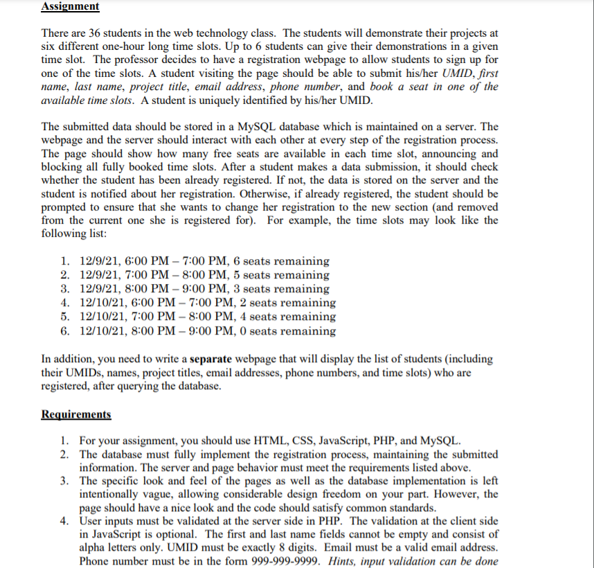 Assignment There are 36 students in the web | Chegg.com