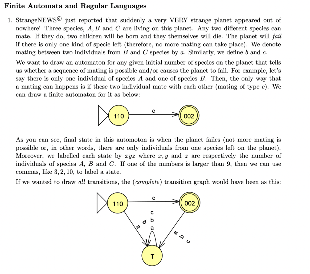 Solved Finite Automata And Regular Languages 1. StrangeNEWS | Chegg.com