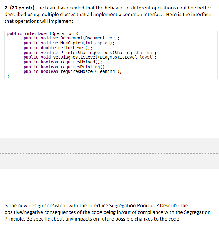 Solved 2. (20 points) The team has decided that the behavior | Chegg.com