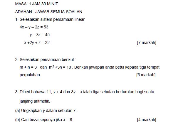 Solved Masa 1 Jam 30 Minit Arahan Jawab Semua Soalan 1 Chegg Com