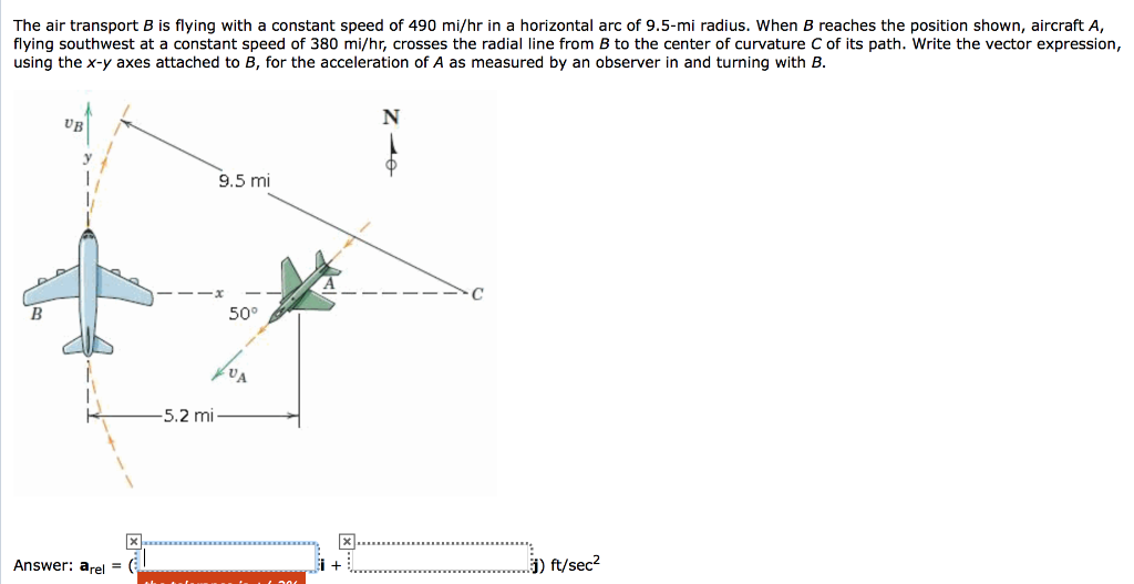 Solved The air transport B is flying with a constant speed | Chegg.com