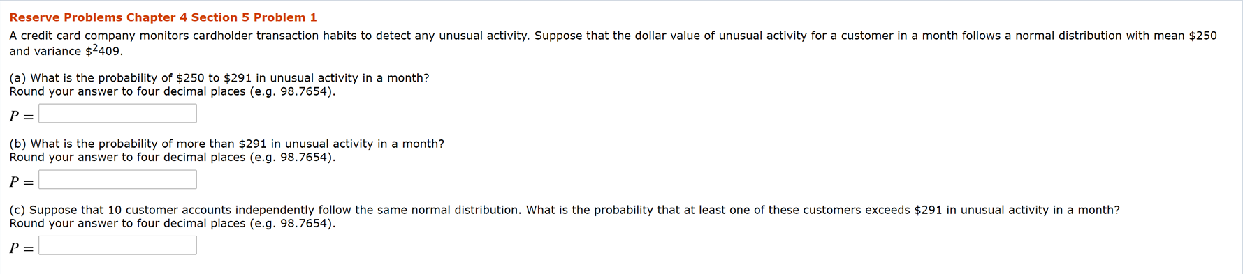 Solved Reserve Problems Chapter 4 Section 5 Problem 1 A | Chegg.com
