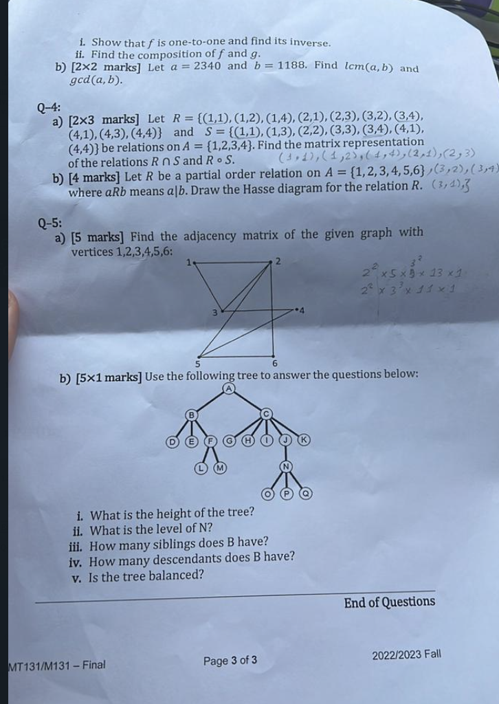 Solved 1.1: Which Of The Following Is Always True For Any | Chegg.com