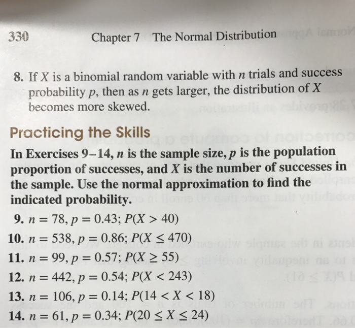 Solved Chapter 7 The Normal Distribution 330 8. If X Is A | Chegg.com