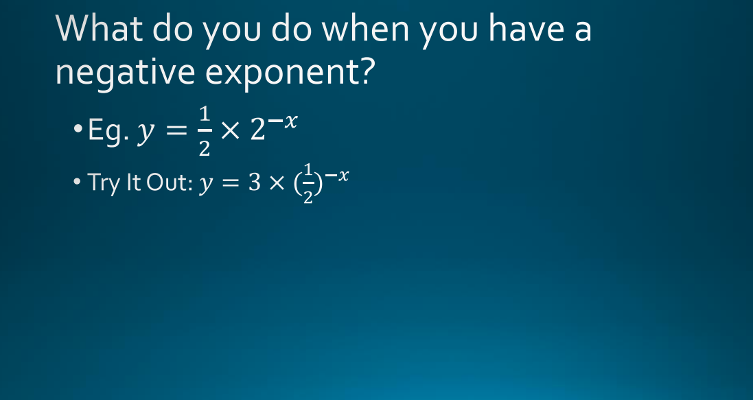 Solved What do you do when you have a negative exponent? | Chegg.com