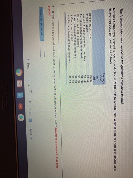 Solved 1 2 If 12 500 Units Are Produced And Sold What Is Chegg