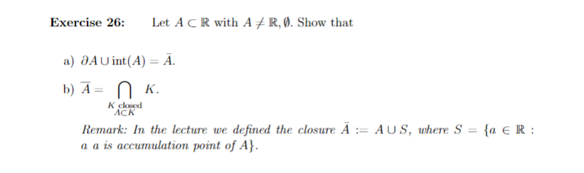 Solved Exercise 26 Let A Cr With A R O Show That A A Chegg Com