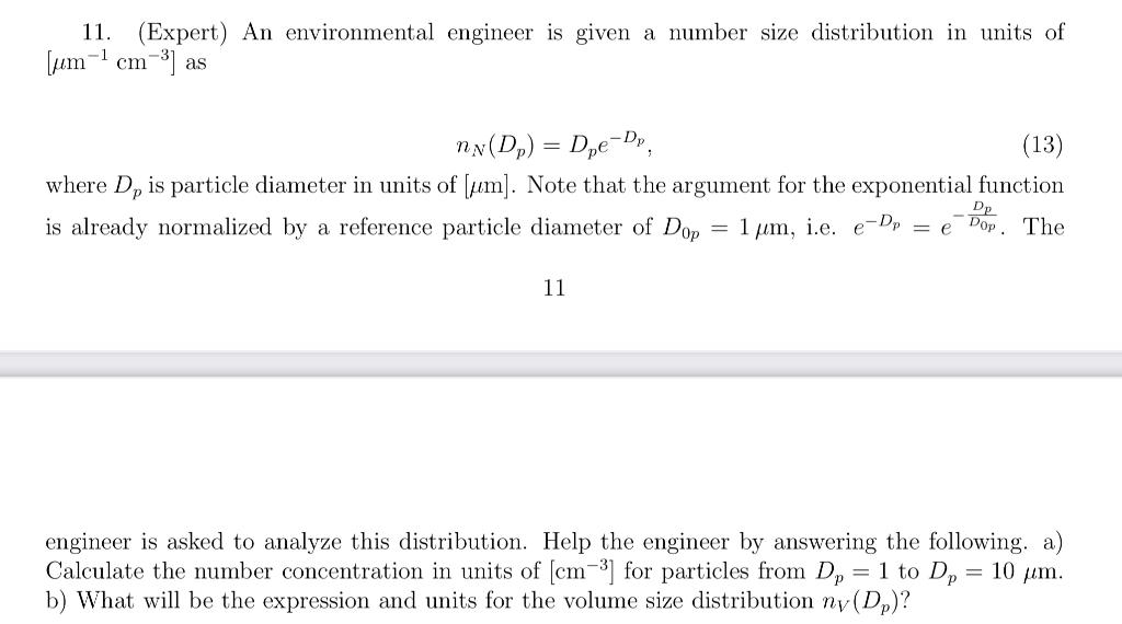 Solved 11. (Expert) An environmental engineer is given a | Chegg.com