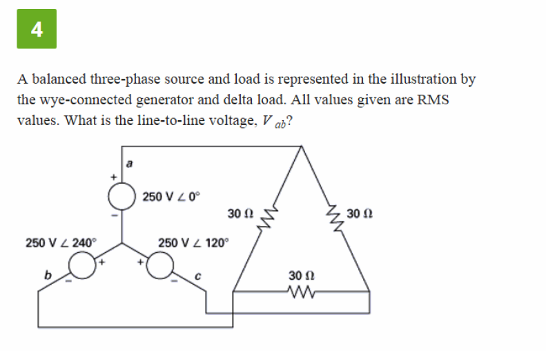 Solved 4 A balanced three-phase source and load is | Chegg.com