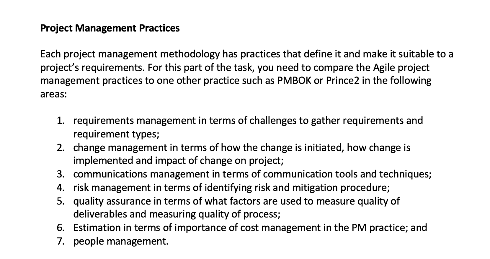 Solved Project Management Practices Each project management | Chegg.com