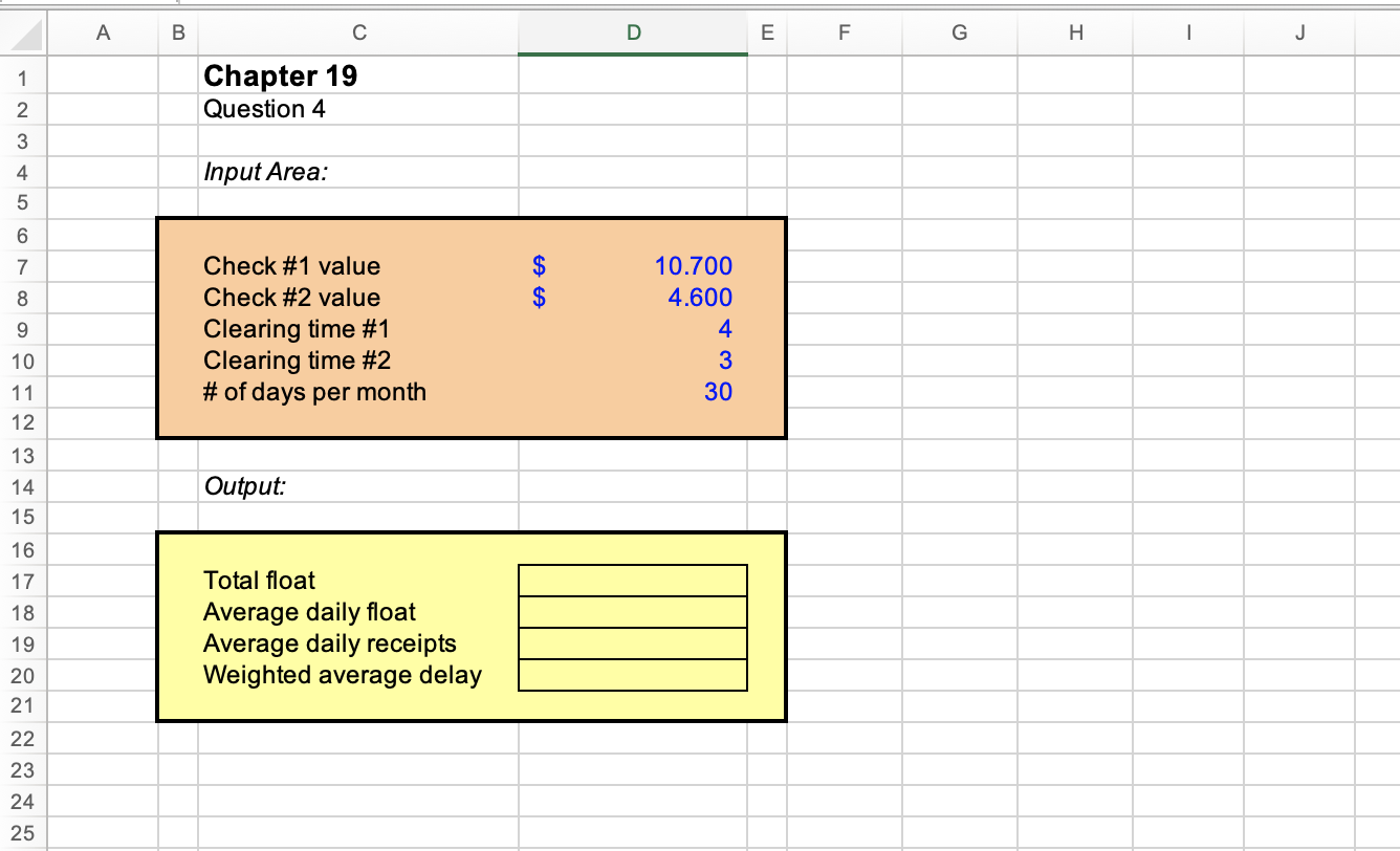 Solved 4. Float and Weighted Average Delay [LO1] Your | Chegg.com